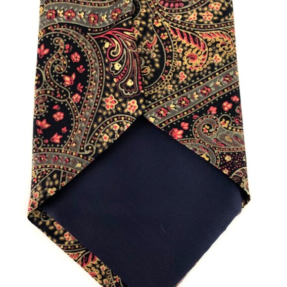 Damon Multicolor 100% Silk Mens Tie Necktie Geometric Floral Design - Picture 4 of 6